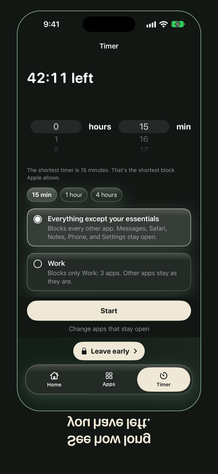 App Store frame of the Steady Phone timer, counting down
